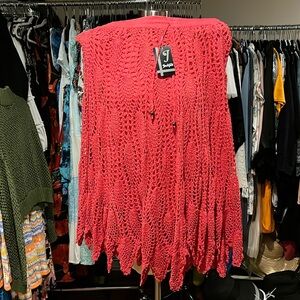 NWT from jackpot Coral Cotton Crochet Skirt